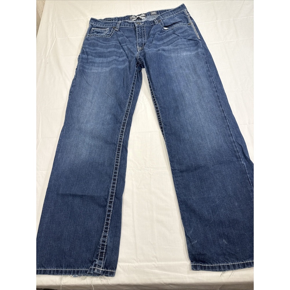 JEANS STRAIGHT LEG MENS 38R  BKE  TYLER M7 Slim Denim  Rodeo Cowboy Thick Stitch